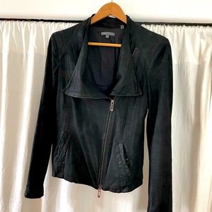 Vince soft leather fitted biker jacket